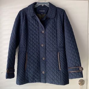 Lands’ End Quilted Navy Coat Size 10-12